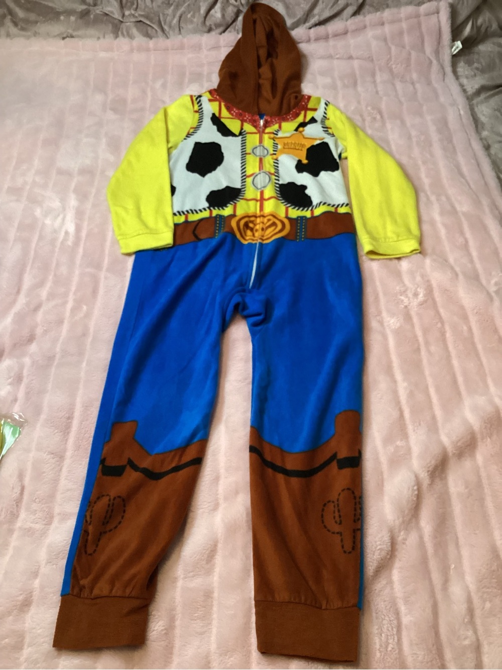 Disney Woody Hooded Kids Costume Onesie - Yellow/Blue/Brown